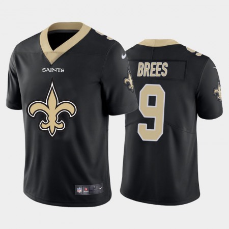 New Orleans Saints #9 Drew Brees Black Men's Nike Big Team Logo Vapor Limited NFL Jersey