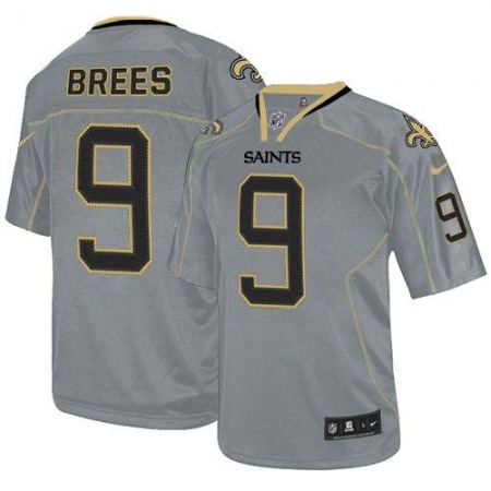 Nike Saints #9 Drew Brees Lights Out Grey Men's Stitched NFL Elite Jersey
