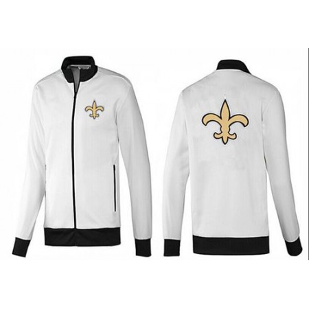 NFL New Orleans Saints Team Logo Jacket White_1