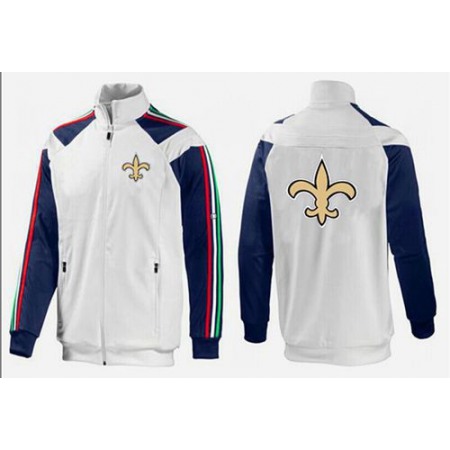 NFL New Orleans Saints Team Logo Jacket White_2