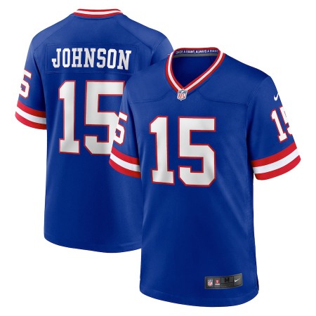 New York Giants #15 Collin Johnson Royal Nike Men's Classic Retired Player Game Jersey