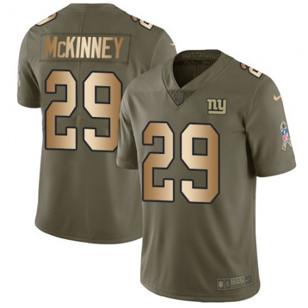 Nike Giants #29 Xavier McKinney Olive/Gold Men's Stitched NFL Limited 2017 Salute To Service Jersey