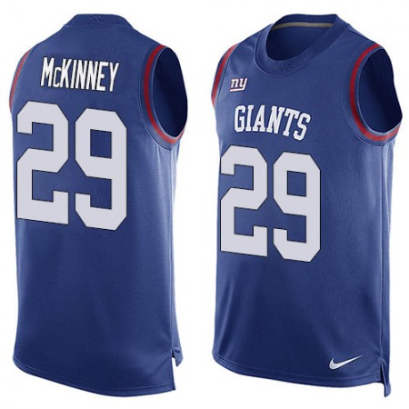Nike Giants #29 Xavier McKinney Royal Blue Team Color Men's Stitched NFL Limited Tank Top Jersey