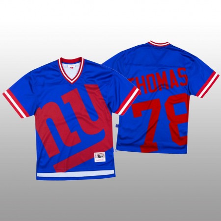 NFL New York Giants #78 Andrew Thomas Blue Men's Mitchell & Nell Big Face Fashion Limited NFL Jersey