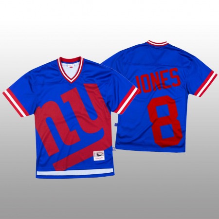 NFL New York Giants #8 Daniel Jones Blue Men's Mitchell & Nell Big Face Fashion Limited NFL Jersey