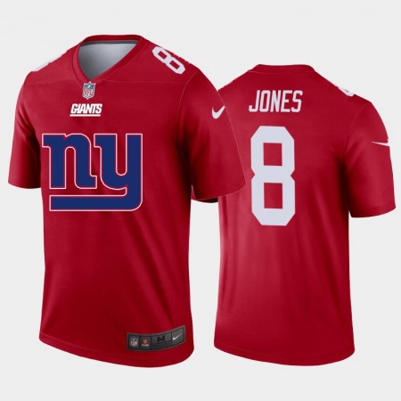 New York Giants #8 Daniel Jones Red Men's Nike Big Team Logo Vapor Limited NFL Jersey