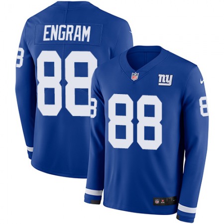 Nike Giants #88 Evan Engram Royal Blue Team Color Men's Stitched NFL Limited Therma Long Sleeve Jersey
