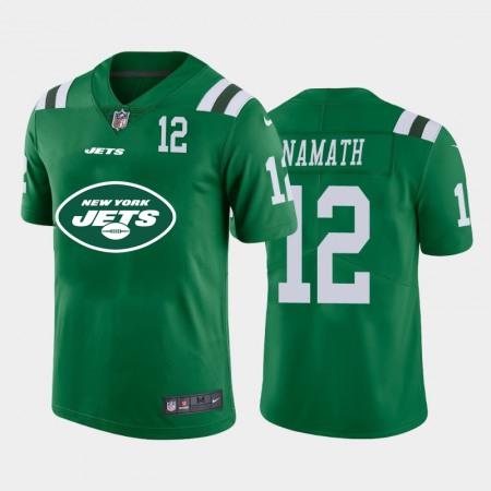New York Jets #12 Joe Namath Green Men's Nike Big Team Logo Player Vapor Limited NFL Jersey