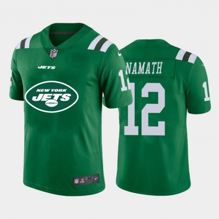 New York Jets #12 Joe Namath Green Men's Nike Big Team Logo Vapor Limited NFL Jersey