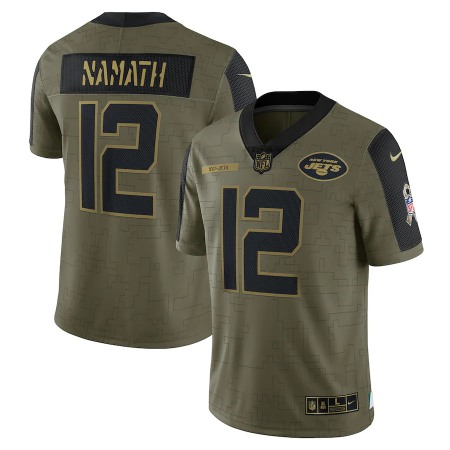 New York Jets #12 Joe Namath Olive Nike 2021 Salute To Service Limited Player Jersey