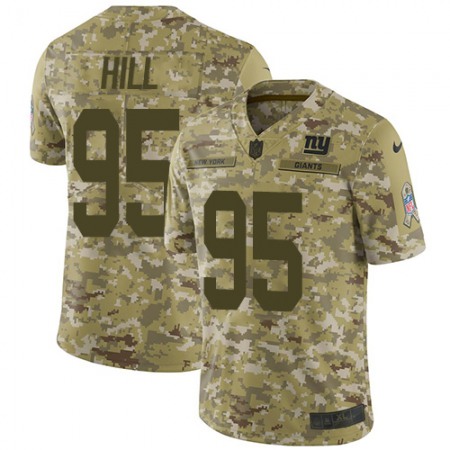 Nike Giants #95 B.J. Hill Camo Men's Stitched NFL Limited 2018 Salute To Service Jersey