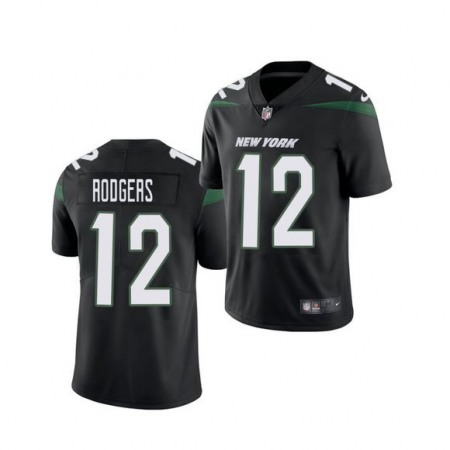 Nike Jets #12 Aaron Rodgers Black Alternate Men's Stitched NFL Vapor Untouchable Limited Jersey
