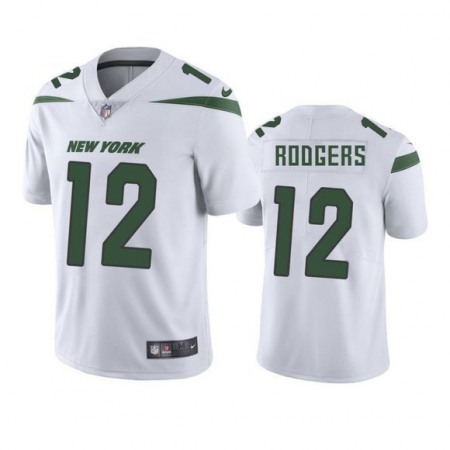 Nike Jets #12 Aaron Rodgers White Men's Stitched NFL Vapor Untouchable Limited Jersey