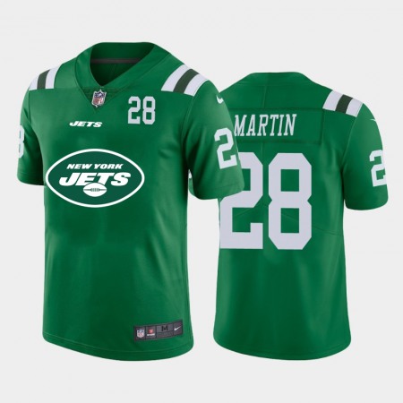 New York Jets #28 Curtis Martin Green Men's Nike Big Team Logo Player Vapor Limited NFL Jersey