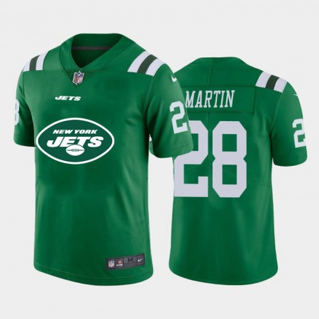 New York Jets #28 Curtis Martin Green Men's Nike Big Team Logo Vapor Limited NFL Jersey