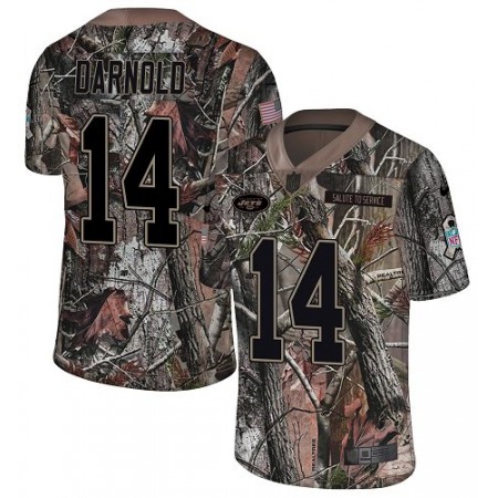 Nike Jets #14 Sam Darnold Camo Men's Stitched NFL Limited Rush Realtree Jersey