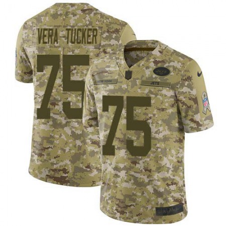 Nike Jets #75 Alijah Vera-Tucker Camo Men's Stitched NFL Limited 2018 Salute To Service Jersey