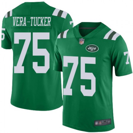 Nike Jets #75 Alijah Vera-Tucker Green Men's Stitched NFL Limited Rush Jersey