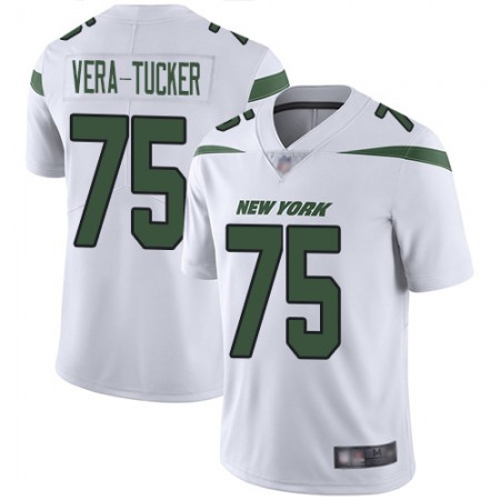 Nike Jets #75 Alijah Vera-Tucker White Men's Stitched NFL Vapor Untouchable Limited Jersey