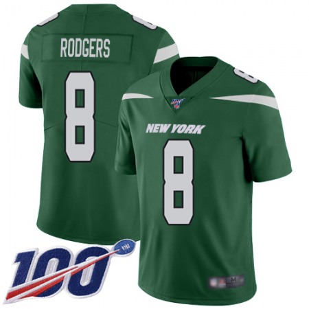 Nike Jets #8 Aaron Rodgers Green Team Color Men's Stitched NFL 100th Season Vapor Untouchable Limited Jersey