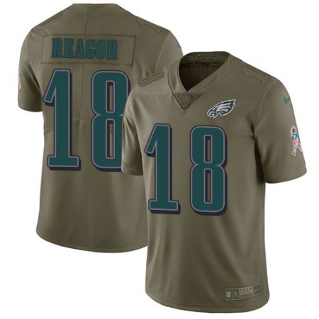 Nike Eagles #18 Jalen Reagor Olive Men's Stitched NFL Limited 2017 Salute To Service Jersey