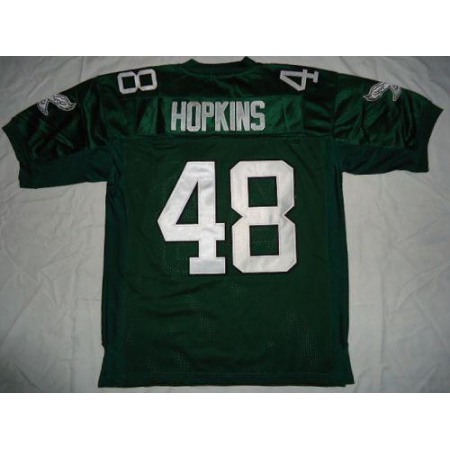 Mitchell And Ness Eagles #48 Wes Hopkins Green Stitched Throwback NFL Jersey