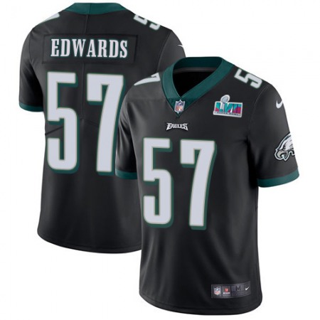Nike Eagles #57 T. J. Edwards Black Alternate Super Bowl LVII Patch Men's Stitched NFL Vapor Untouchable Limited Jersey