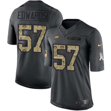 Nike Eagles #57 T. J. Edwards Black Men's Stitched NFL Limited 2016 Salute to Service Jersey