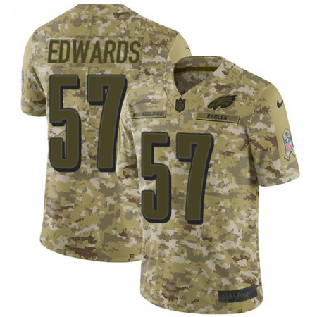 Nike Eagles #57 T. J. Edwards Camo Men's Stitched NFL Limited 2018 Salute To Service Jersey