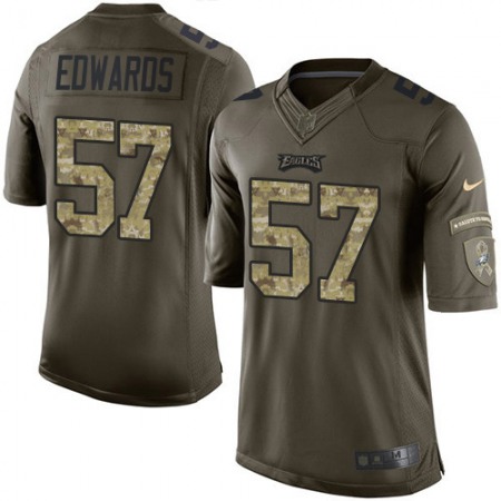 Nike Eagles #57 T. J. Edwards Green Men's Stitched NFL Limited 2015 Salute to Service Jersey