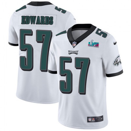 Nike Eagles #57 T. J. Edwards White Super Bowl LVII Patch Men's Stitched NFL Vapor Untouchable Limited Jersey
