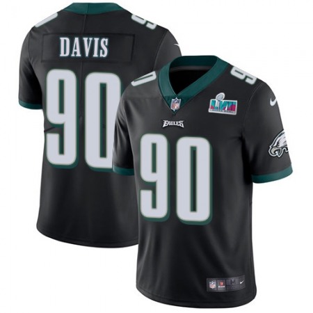 Nike Eagles #90 Jordan Davis Black Super Bowl LVII Patch Alternate Men's Stitched NFL Vapor Untouchable Limited Jersey