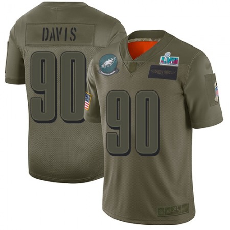 Nike Eagles #90 Jordan Davis Camo Super Bowl LVII Patch Men's Stitched NFL Limited 2019 Salute To Service Jersey