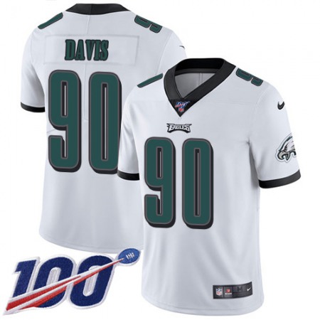 Nike Eagles #90 Jordan Davis White Men's Stitched NFL 100th Season Vapor Untouchable Limited Jersey