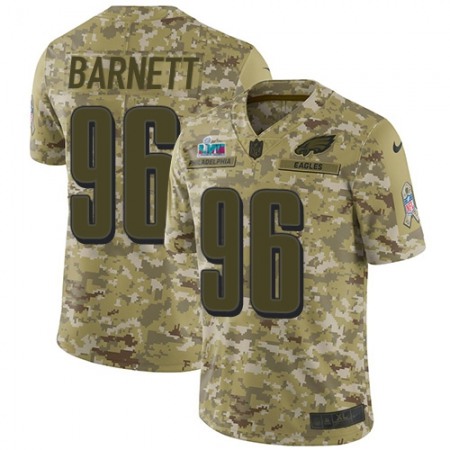 Nike Eagles #96 Derek Barnett Camo Super Bowl LVII Patch Men's Stitched NFL Limited 2018 Salute To Service Jersey