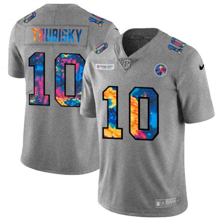 Pittsburgh Steelers #10 Mitchell Trubisky Men's Nike Multi-Color 2020 NFL Crucial Catch NFL Jersey Greyheather