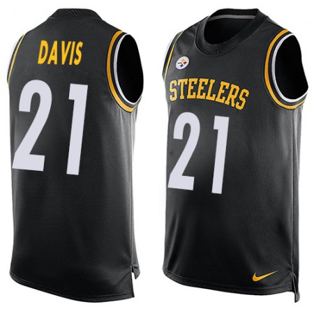 Nike Steelers #21 Sean Davis Black Team Color Men's Stitched NFL Limited Tank Top Jersey
