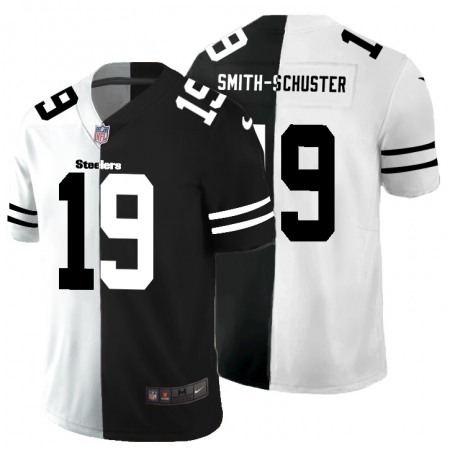 Pittsburgh Steelers #19 JuJu Smith-Schuster Men's Black V White Peace Split Nike Vapor Untouchable Limited NFL Jersey