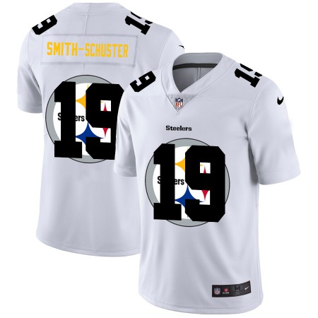 Pittsburgh Steelers #19 JuJu Smith-Schuster White Men's Nike Team Logo Dual Overlap Limited NFL Jersey