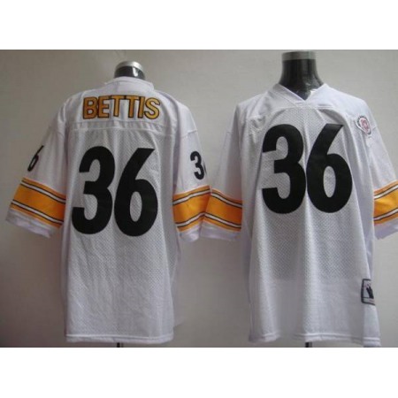 Mitchell & Ness Steelers #36 Jerome Bettis White Stitched Throwback NFL Jersey