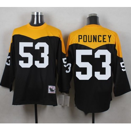 Mitchell And Ness 1967 Steelers #53 Maurkice Pouncey Black/Yelllow Throwback Men's Stitched NFL Jersey