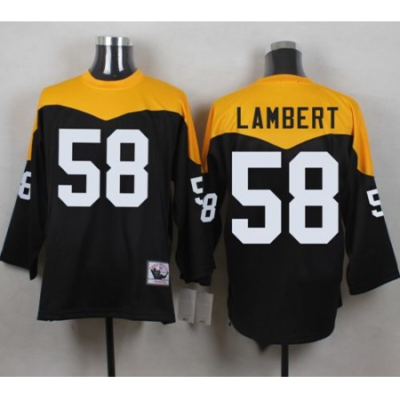 Mitchell And Ness 1967 Steelers #58 Jack Lambert Black/Yelllow Throwback Men's Stitched NFL Jersey