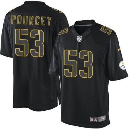 Nike Steelers #53 Maurkice Pouncey Black Men's Stitched NFL Impact Limited Jersey