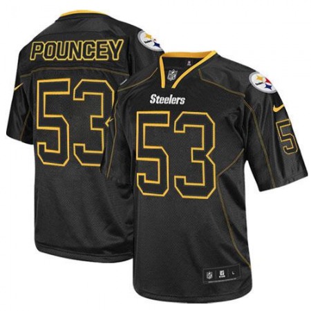 Nike Steelers #53 Maurkice Pouncey Lights Out Black Men's Stitched NFL Elite Jersey