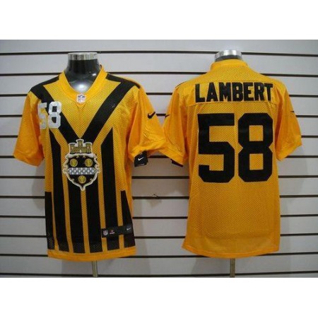Nike Steelers #58 Jack Lambert Gold 1933s Throwback Men's Stitched NFL Elite Jersey