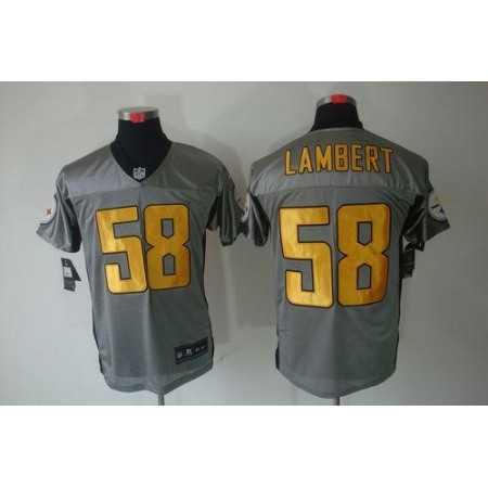 Nike Steelers #58 Jack Lambert Grey Shadow Men's Stitched NFL Elite Jersey