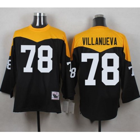 Mitchell And Ness 1967 Steelers #78 Alejandro Villanueva Black/Yelllow Throwback Men's Stitched NFL Jersey