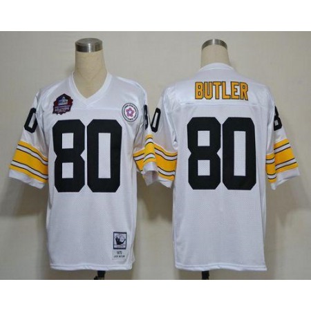 Mitchell And Ness Steelers #80 Jack Butler White Stitched NFL Jersey