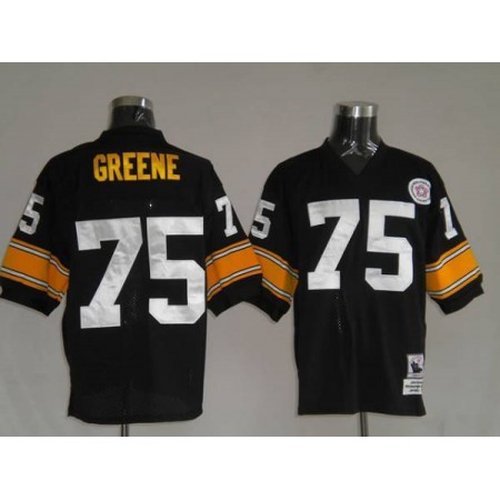 Mitchell & Ness Steelers #75 Joe Greene Black Stitched Throwback NFL Jersey