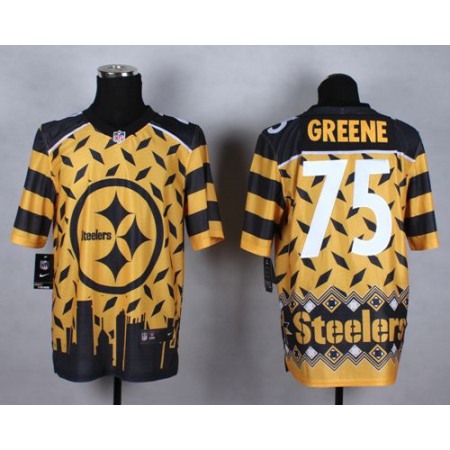 Nike Steelers #75 Joe Greene Gold Men's Stitched NFL Elite Noble Fashion Jersey